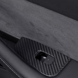 Dry Carbon Fiber Window & Door Switch Covers for Model Y / Model 3（Left Hand Drive）