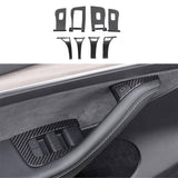 Dry Carbon Fiber Window & Door Switch Covers for Model Y / Model 3（Left Hand Drive）