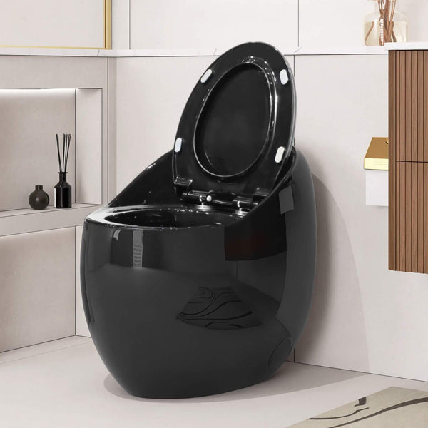 Nuvia Modern 1.28 GPF Single Flush 1-Piece Ceramic Egg-Shaped Toilet (SAK93341)