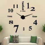 Modern Acrylic Wall Clock Digital Brushed Steel