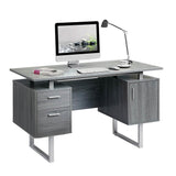 Modern Gray Office Desk with Storage