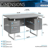 Modern Gray Office Desk with Storage