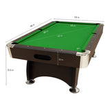 8FT Modern Green Felt Billiard Pool Table With Automatic Ball Return And Accessories Kit (SAK24870)