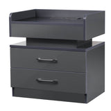 Modern Night Stand with LED Lights and Charging Station