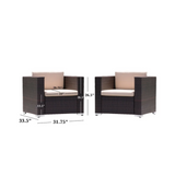 Modern Rattan Outdoor Water-Resistant Wicker Patio Chairs With Cushions [Set Of 2 PCS] (SAK76544)