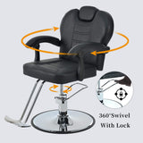 Modern Reclining Barber Chair With Adjustable Headrest And Hydraulic Pump (SAK62751)