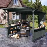[09X10FT] Alora Modern Slanted Hardtop Alloy Steel Grill Gazebo (SAK32687)