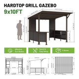 [09X10FT] Alora Modern Slanted Hardtop Alloy Steel Grill Gazebo (SAK32687)