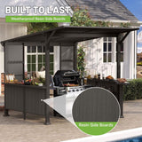 [09X10FT] Alora Modern Slanted Hardtop Alloy Steel Grill Gazebo (SAK32687)