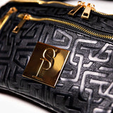 Black Monogram Leather Crossbody Bag