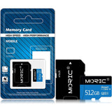 Moric 512GB Micro SD Card with Adapter Class 10 Fast Speed Memory Card  (Refurbished)