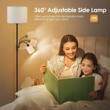 Mother Daughter Floor Lamp with Linen Shade
