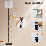 Mother Daughter Floor Lamp with Linen Shade