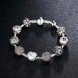 Mother's Day "LOVE" Engraved Heart Charm Bracelet