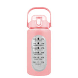 Motivational Water Bottle Intake Tracker with Straw Time Marker Silicone Sleeve Handle