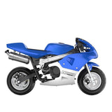 MotoTec Phantom 49CC Two-Stroke Gas Pocket Bike, Blue (96421375)