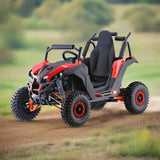 MotoTec Raider 1200W 48V/12AH Kids Electric Full Suspension UTV, Red (SAK35260)