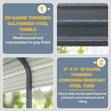 [12X20FT] Alora Premium Heavy-Duty Outdoor Canopy Garage Shelter With Galvanized Metal Roof (SAK91523)