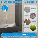 [12X20FT] Alora Premium Heavy-Duty Outdoor Canopy Garage Shelter With Galvanized Metal Roof (SAK91523)