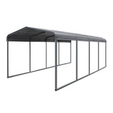 [12X20FT] Alora Premium Heavy-Duty Outdoor Canopy Garage Shelter With Galvanized Metal Roof (SAK91523)