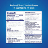 Mucinex Expectorant 12 Hour Chest Congestion Medicine, 100 ct