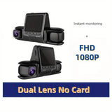 Car Dashcam Recorder, 2.0 Inch Screen Dual Lens HD Night Monitoring Mini Dash Cam