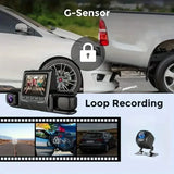 Car Dashcam Recorder, 2.0 Inch Screen Dual Lens HD Night Monitoring Mini Dash Cam