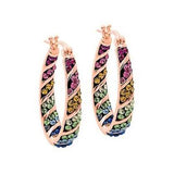 Multi-Color Graduated Crystal Inside Out Hoops