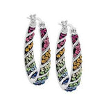 Multi-Color Graduated Crystal Inside Out Hoops