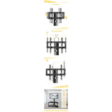 Multi-Function Angle and Height Adjustable Tempered Glass Metal Frame Floor TV Stand