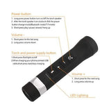 Multi-Function Bike Light Flashlight Bluetooth Speaker Handsfree Mic Support