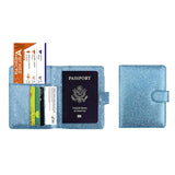 Multi Function Glitter Bling RFID Passport Organizer With CDC Vaccination Card Holder