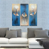 Multi-Panel Modern Abstract Paintings on Canvas Stretched on Wood