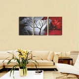 Multi-Panel Modern Abstract Paintings on Canvas Stretched on Wood