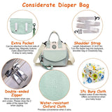 Multifunctional Diaper Changing Bag with 2 Insulated Pockets Commute Bag