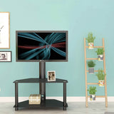 Multifunctional Tempered Glass Metal Frame Floor TV Stand