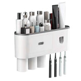 Multifunctional Wall Mount Toothbrush Holder Rack Organizer