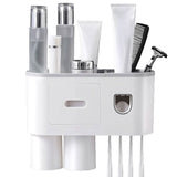 Multifunctional Wall Mount Toothbrush Holder Rack Organizer
