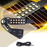 Music Tools 12-hole Acoustic Guitar Sound Hole Pickup Magnetic Transducer with Tone Volume Controller Audio Cable