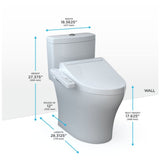 [MW6463074CEMFGN#01] TOTO Aquia IV 1.28 GPF And 0.9 GPF Dual Flush Elongated Chair Height Toilet With C2 Bidet Seat (SAK90875)