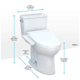 [MW7763074CSFG.10#01] TOTO Drake Washlet C2 With 1.6 GPF Universal Height Bidet Toilet With Left Hand Lever (SAK75918)