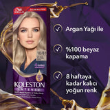 Wella Koleston Intense Ash Blonde Hair Dye: 100% Gray Coverage, Long Lasting Color, Argan Oil - Light Ash Pearl Blonde