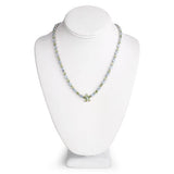 29.48 Carat Genuine Blue Topaz and Peridot .925 Sterling Silver Necklace
