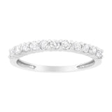 IGI Certified 1/2 Cttw Diamond 10K White Gold Prong Set Fluted Band Style Ring (I-J Color, I2-I3 Clarity)