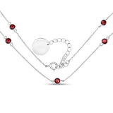 2.10 Carat Genuine Garnet .925 Sterling Silver Necklace
