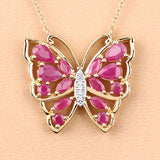 2.88 Carat Genuine Ruby and White Zircon .925 Sterling Silver Necklace