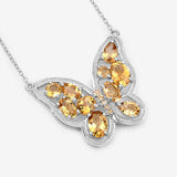 4.43 Carat Genuine Citrine .925 Sterling Silver Necklace