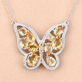 4.43 Carat Genuine Citrine .925 Sterling Silver Necklace