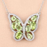 4.65 Carat Genuine Peridot .925 Sterling Silver Necklace