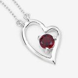 0.60 Carat Genuine Garnet .925 Sterling Silver Necklace